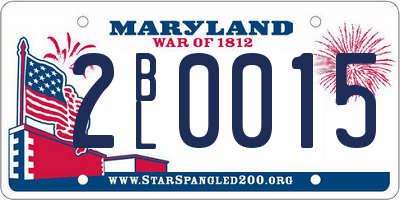 MD license plate 2BL0015