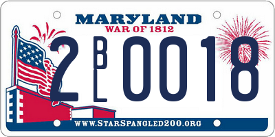MD license plate 2BL0018