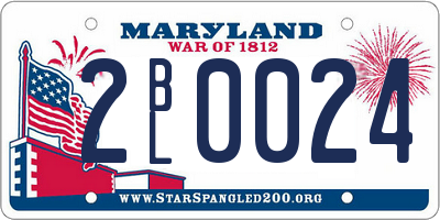 MD license plate 2BL0024