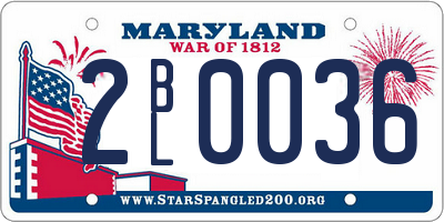 MD license plate 2BL0036