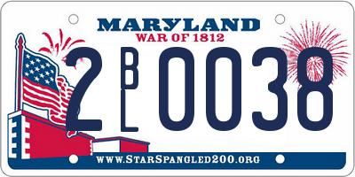 MD license plate 2BL0038