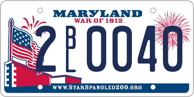 MD license plate 2BL0040