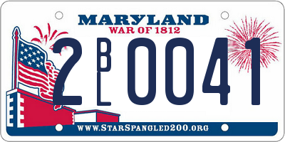 MD license plate 2BL0041