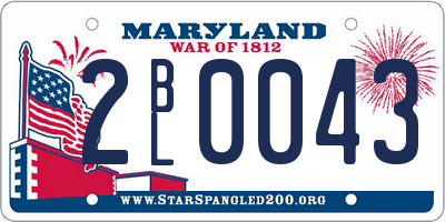 MD license plate 2BL0043