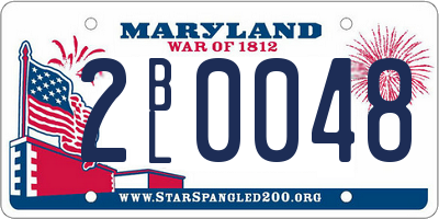 MD license plate 2BL0048