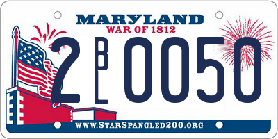 MD license plate 2BL0050