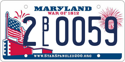 MD license plate 2BL0059