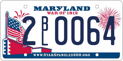 MD license plate 2BL0064