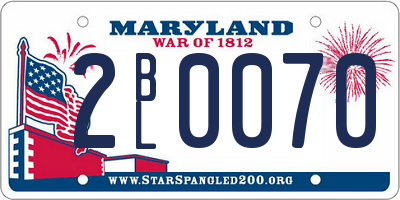 MD license plate 2BL0070