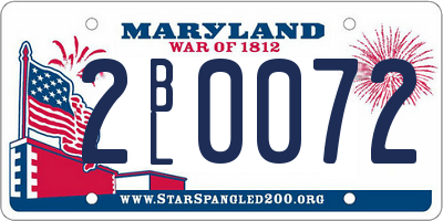 MD license plate 2BL0072