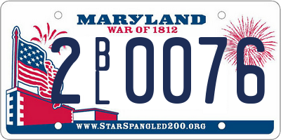 MD license plate 2BL0076