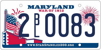 MD license plate 2BL0083