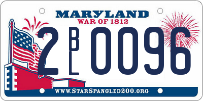 MD license plate 2BL0096
