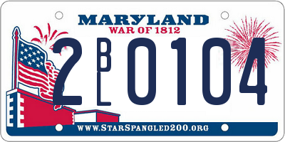 MD license plate 2BL0104