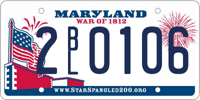 MD license plate 2BL0106