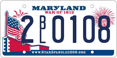 MD license plate 2BL0108