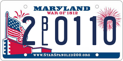 MD license plate 2BL0110