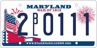 MD license plate 2BL0111