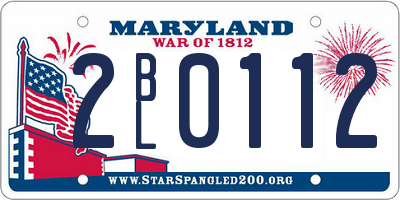 MD license plate 2BL0112