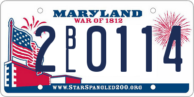 MD license plate 2BL0114