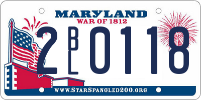 MD license plate 2BL0118