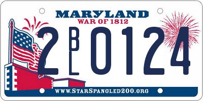 MD license plate 2BL0124