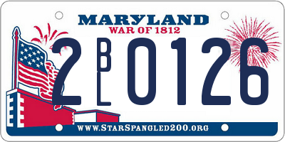 MD license plate 2BL0126
