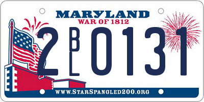 MD license plate 2BL0131