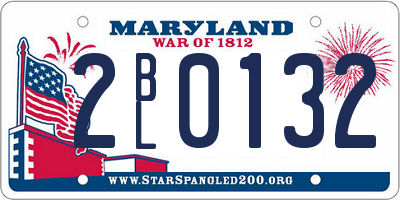 MD license plate 2BL0132