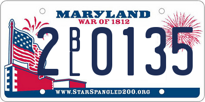 MD license plate 2BL0135