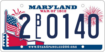 MD license plate 2BL0140
