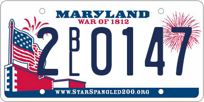 MD license plate 2BL0147