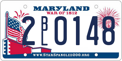 MD license plate 2BL0148