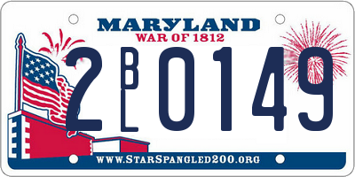 MD license plate 2BL0149