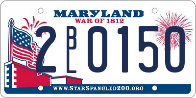 MD license plate 2BL0150