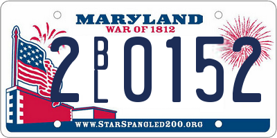 MD license plate 2BL0152