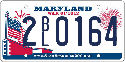 MD license plate 2BL0164