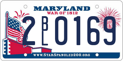 MD license plate 2BL0169