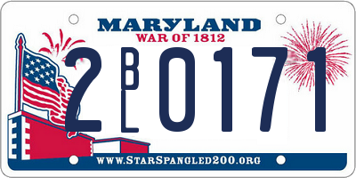 MD license plate 2BL0171