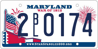 MD license plate 2BL0174