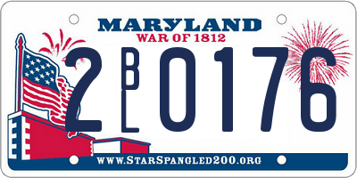 MD license plate 2BL0176