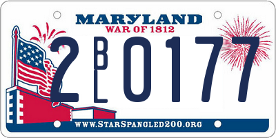 MD license plate 2BL0177