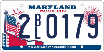 MD license plate 2BL0179