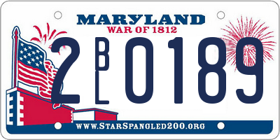 MD license plate 2BL0189