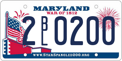 MD license plate 2BL0200