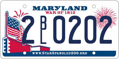MD license plate 2BL0202