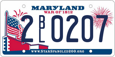 MD license plate 2BL0207