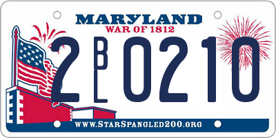 MD license plate 2BL0210
