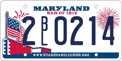 MD license plate 2BL0214