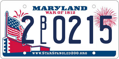 MD license plate 2BL0215
